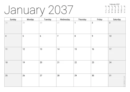 Preview of a monthly calendar page with holidays